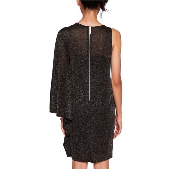 NWT Ted Baker Monyca Drape One Shoulder Sparkly Dress - Picture 3 of 14